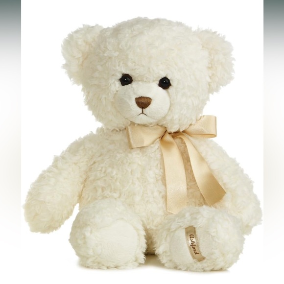 Aurora® Snuggly Ashford Bear™ Stuffed Animal Comforting Companion White - Picture 1 of 8